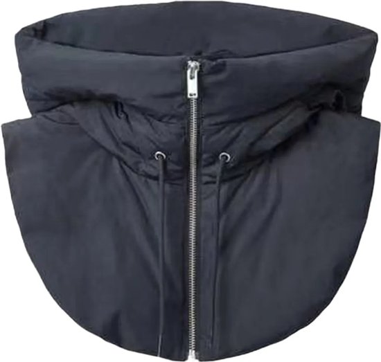 DNLKWGO Nep Coltrui Kraag Hoodie Afneembare Valse Kraag Hooded Crop Top Zonder Mouw Voor Mannen Vrouwen, A-black, M Grote Maten