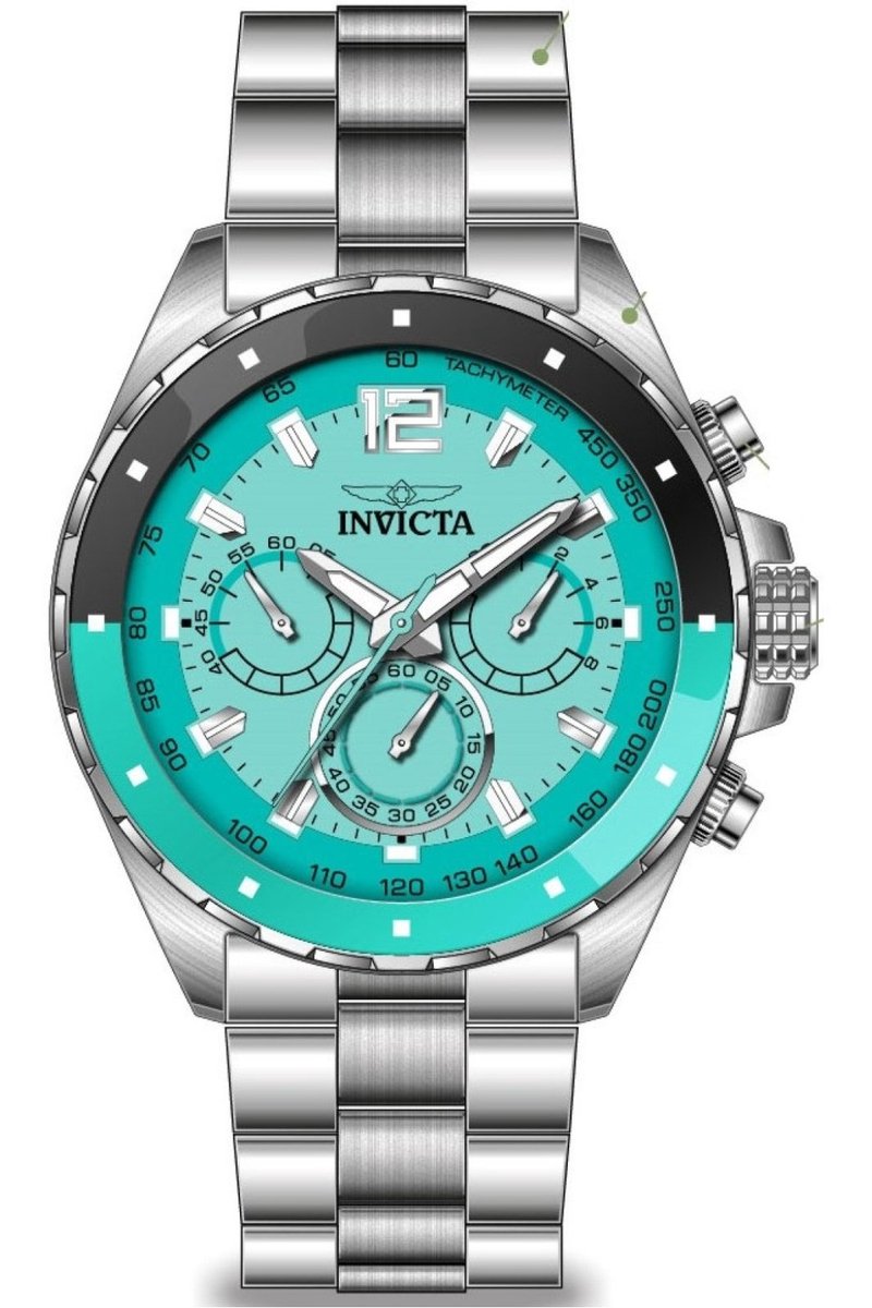 Invicta Speedway 50362 Heren Horloge - Waterdicht - Analoog - Quartz Uurwerk - Roestvrij Staal met blauwe Wijzerplaat - 44mm
