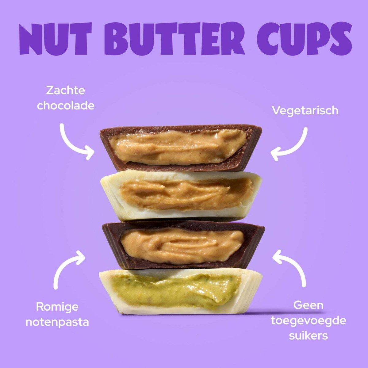 ahead Peanut Butter Cups – Pindakaas Cups – Doos 10×34 g –15×34 g – Suikerarm (≤0,5 g), Glutenvrij, Vegetarisch, Zonder Palmolie