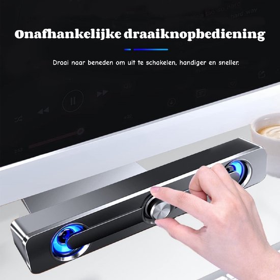 longziming -Ultradunne Soundbar -Bassversterking - 3D Surroundsound Voor Muziek En Gaming - 1 Stuks - Voor Pc/Laptop/Telefoon - Zwart van Longziming — afbeelding 5