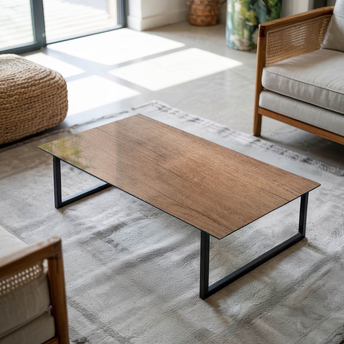 Coloray Tafelblad - Gehard Glas Tafelblad - 120x60 cm - Bruin - Rechthoek Glazen Tafelblad