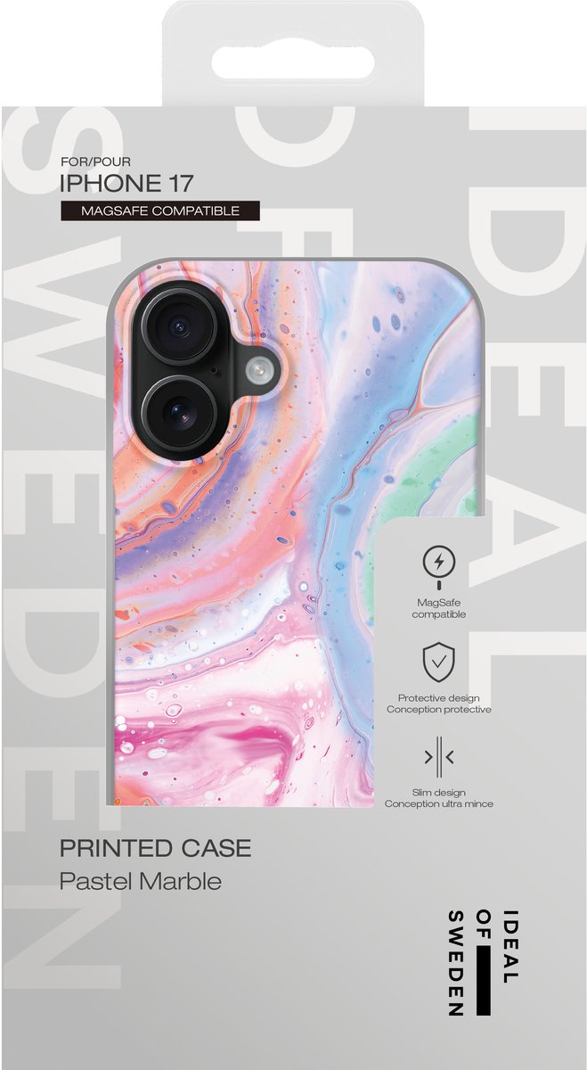 iDeal of Sweden Printed Case geschikt voor iPhone 17 Pastel Marble
