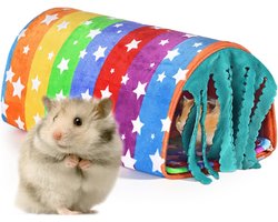 2 stuks cavia's bed - wasbaar pluche huisje - zacht knuffelen voor kleine dieren - huisdier fleece - kooiaccessoires hamsters - winterbenodigdheden - regenboogkleur