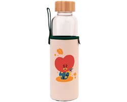 Bt21 Drinkfles Tata 500 Ml 7 X 23,5 Cm Glas Transparant/beige