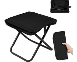 Foldable Stool - Mini Outdoor Camping Stoel - Portable Small Lightweight Hunting Stool met Carry Bag met Zipper - Vouwbare Relax Stoelen voor Fishing en Picnics (Black)