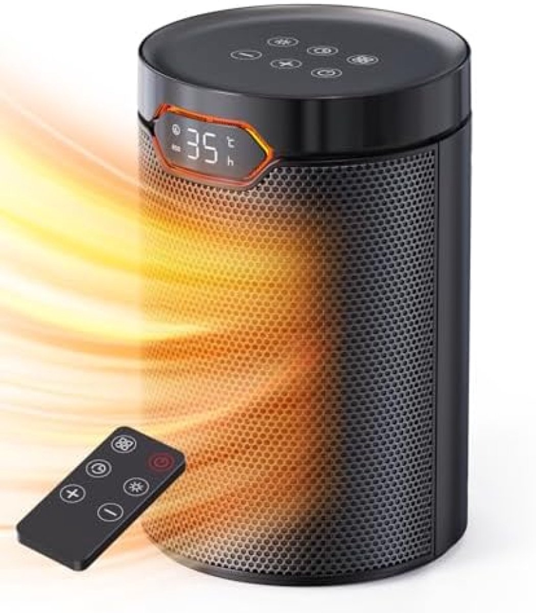 Compacte elektrische kachel - met afstandsbediening en timer - zwart