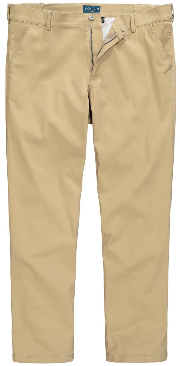 Boston Park - Heren - Broek van twill traveller-band platte voorkant regular fit - Zand - Maat 32