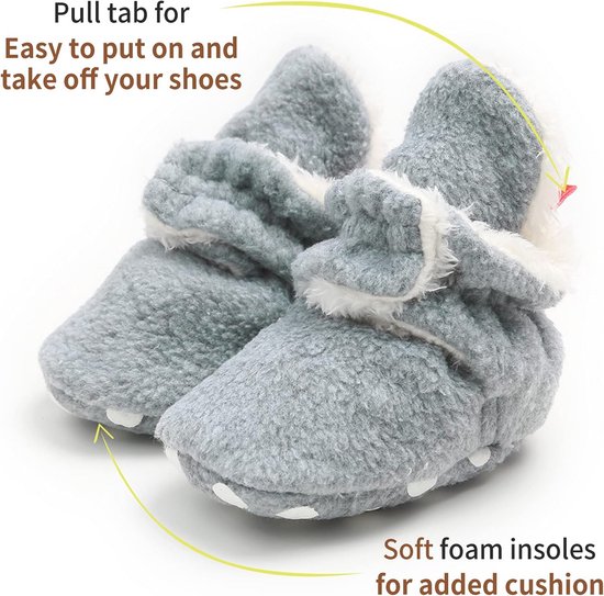 Warme Unisex Pasgeboren Laarzen met Antislip Zool - Verstelbare Bootie Sok voor Baby's van Merkloos — afbeelding 3