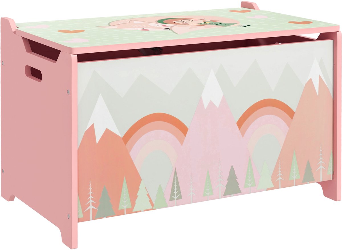 Zonekiz Kids Storage Chest-MDF-60L x 37B x 39H cm-Roze