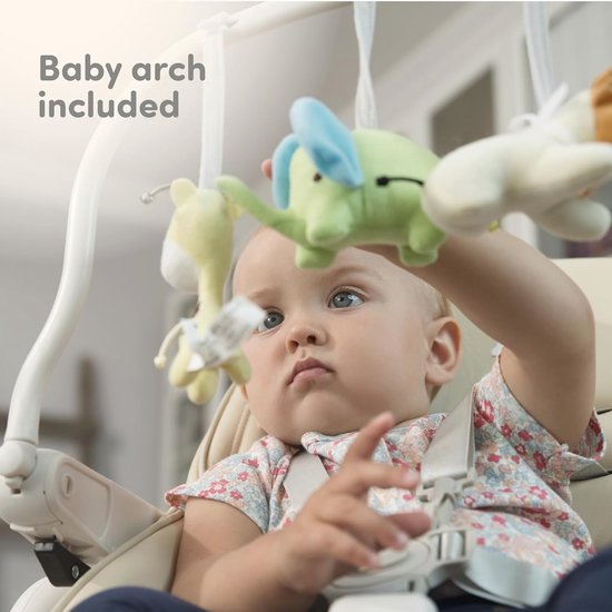 Verstelbaar, Inklapbaar, Baby Kinderstoel met speelgoedboog - Baby Kinderstoelen met 7 verschillende hoogtes, Verstelbare zitting met 5 verschillende standen - Kinderstoelen, Afneembaar dienblad, Schoon te vegen, Comfortabel