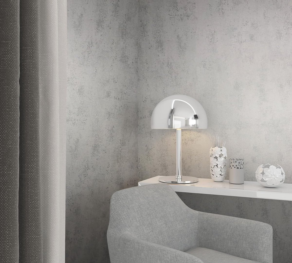 Isolatiebehang Betonlook Wit Grijs - Energiebesparend en Warmtereflecterend Vliesbehang