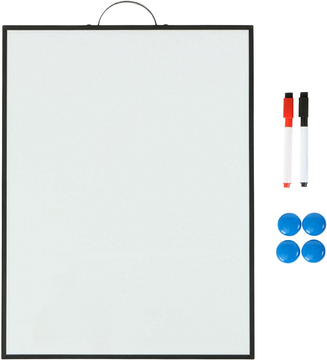 Whiteboard magnetisch - 40x30 cm - met stiften en magneten
