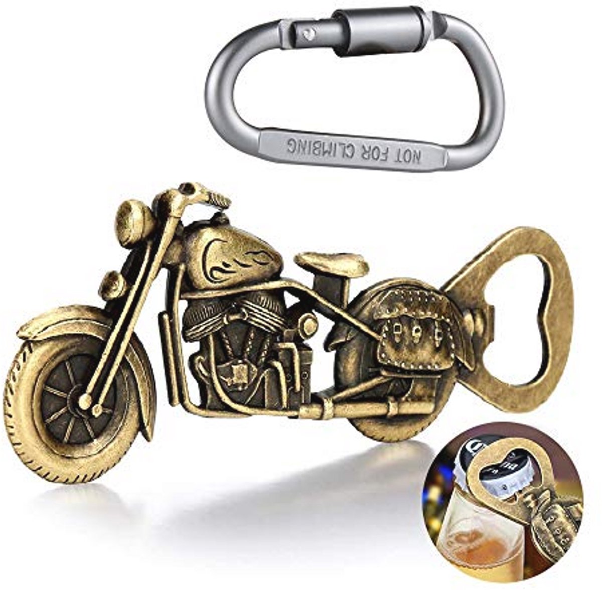 Vintage Motorrijder Bierflesopener | Origineel Cadeau voor Mannen, Vader, Opa - Perfect voor Feestjes