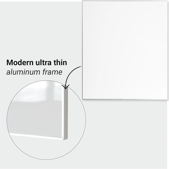 Wit Whiteboard met ultradun frame 45 x 60 - Perfect voor Presentaties | bol