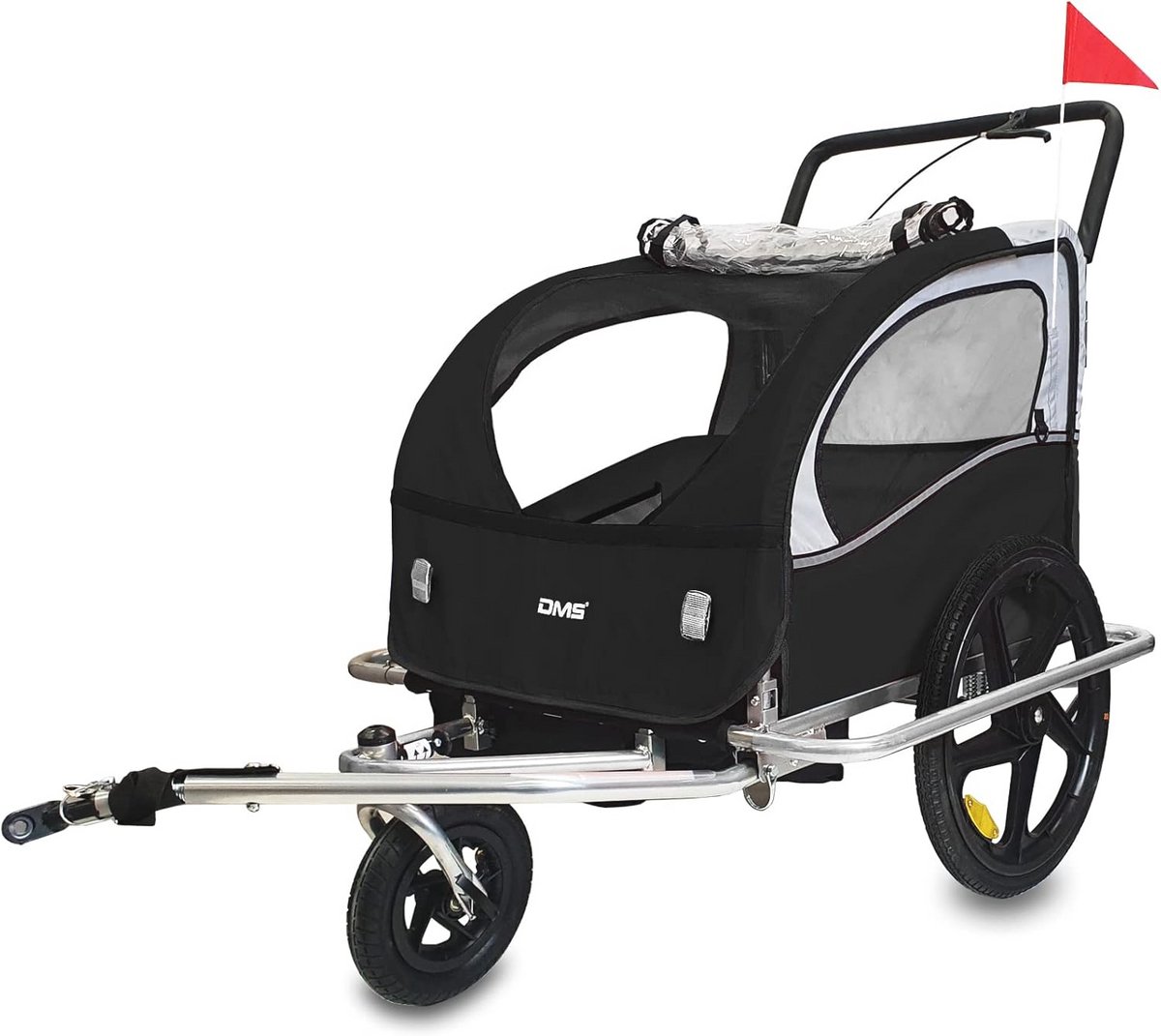 2-in-1 Kinderaanhanger en Jogger voor Fiets, Geschikt voor 2 Kinderen met Veiligheidsgordels