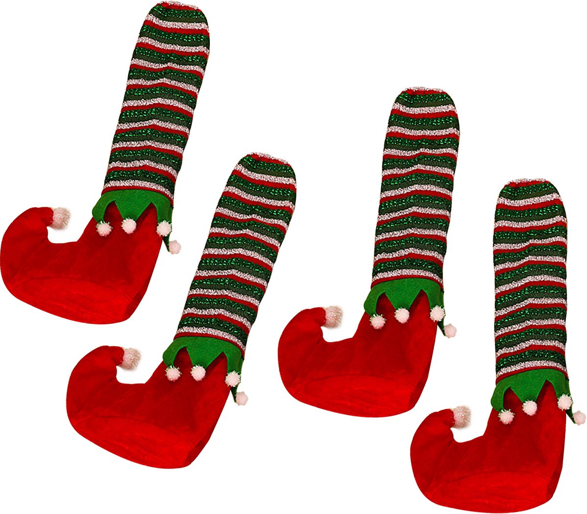 Kerst Elf Tafel Stoelpoot Hoezen - Pluche Decoraties - Handgemaakt - Voor Stoelen - Kerstfeest Feestcadeau - Huisdecoratie