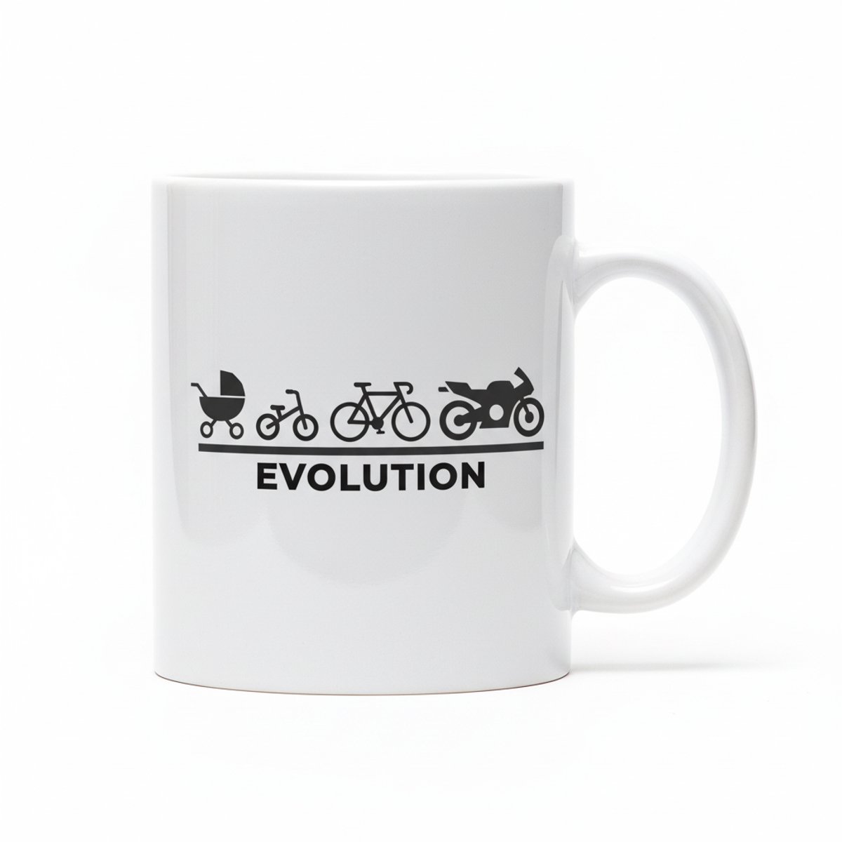 Evolutie Motor Mok – Biker Reis Beker – Grappig Motorrijder Cadeau Koffiemok 330 ml