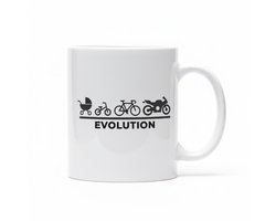 Evolutie Motor Mok – Biker Reis Beker – Grappig Motorrijder Cadeau Koffiemok 330 ml