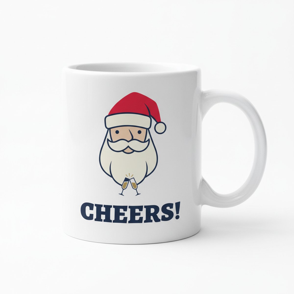 Kerst Santa Cheers Mok – Feestelijke 330 ml Koffiebeker met Schattig Holiday Design