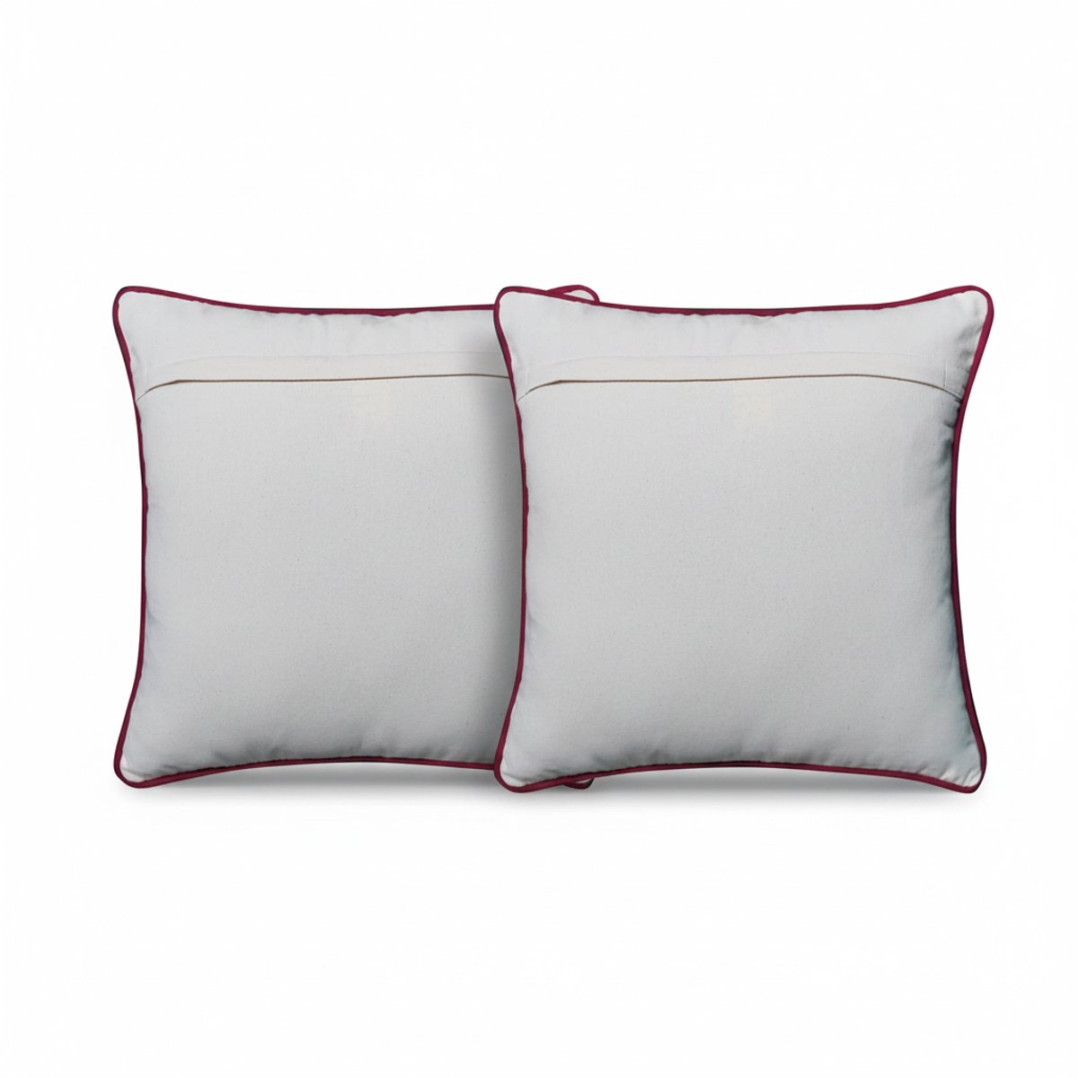 Kerstkussen Set van 2 Kerst Kussenhoezen Vierkant - Kerst Kussenhoes - Kussenhoesjes Geborduurd met Biezen - Kerstkussens met Kransontwerp - 45x45 cm - Katoen - Veelkleurig - Zonder Binnenkussen – foto 4