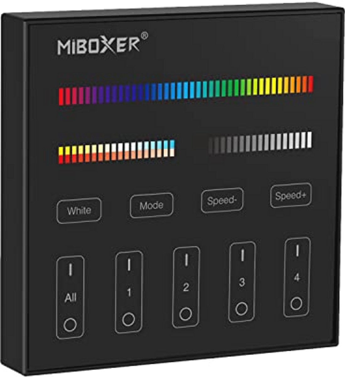 Dimbare 4 Zone RGBW RF-afstandsbediening voor RGB/RGBW/RGBCCT-lampen