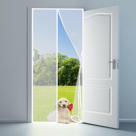 Schermdeuren met magneten 100×240cm, roosterdeurscherm, anti-scheuren versterkt Houd muggenvliegbug buiten, heeft goede doorlaatbaarheid Duurzaam en verwijderbaar, voor balkon schuifdeuren woonkamer