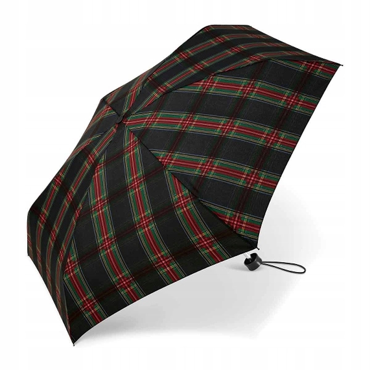 Happy Rain Ultra Mini Paraplu, winddicht, Groen Geruit, 16cm