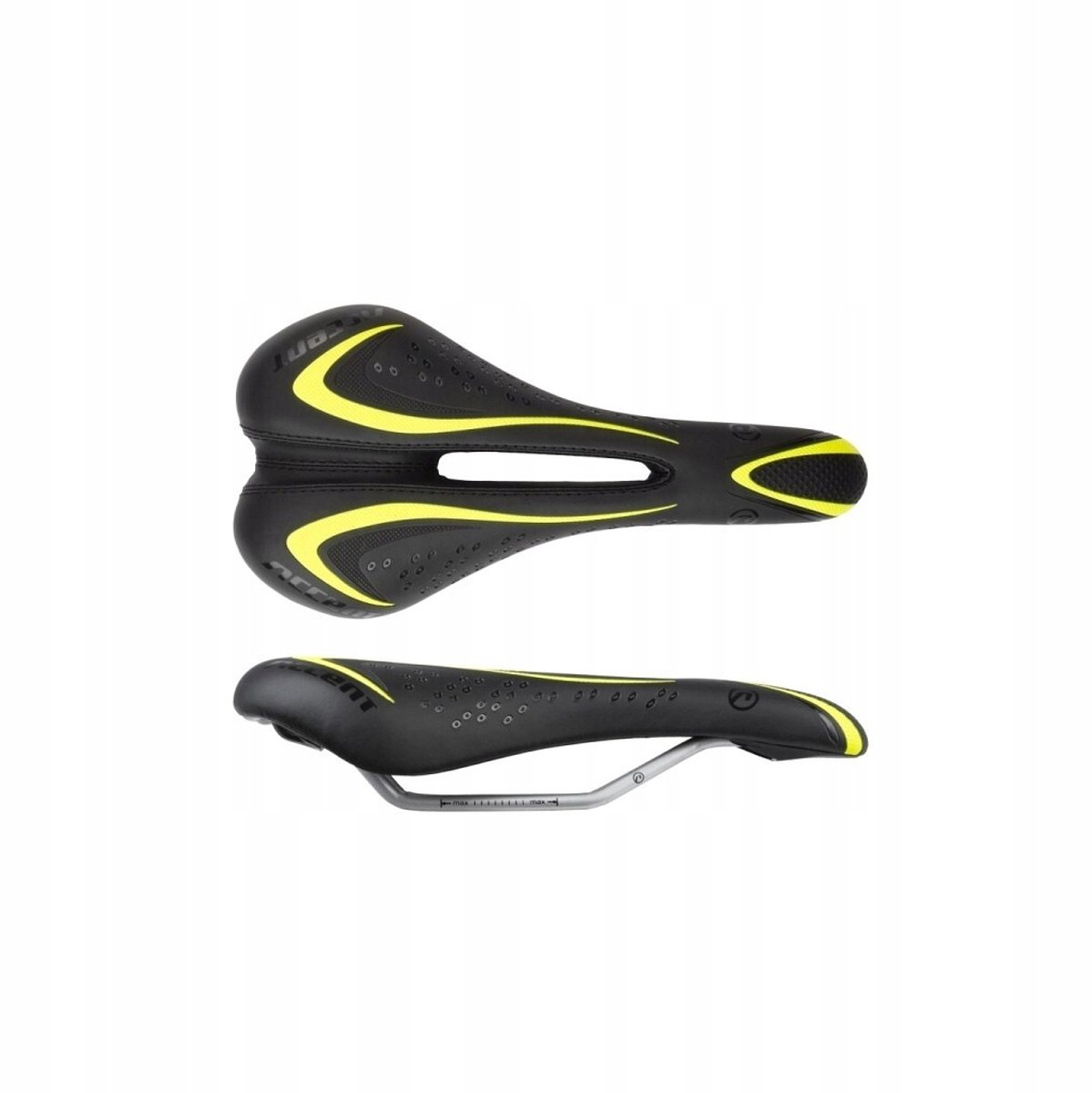 Accent Veno Heren Zadel Zwart/Geel - Sportief & Comfortabel