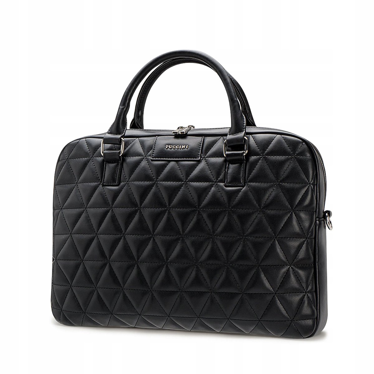 Puccini Dames Laptoptas 15'' Gekleed Zwart PU Leder