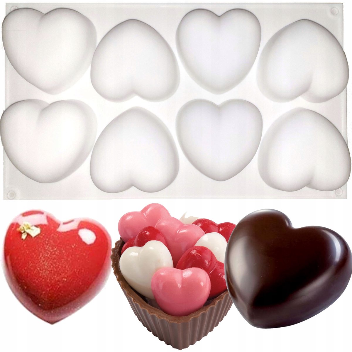 Grote Hart Vorm voor Monoporiteiten, Taarten & Desserts - Silicoon