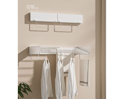 Uittrekbaar Wasrek – 120 cm – Wandmontage – Wit – 7.14 m Drooglengte
