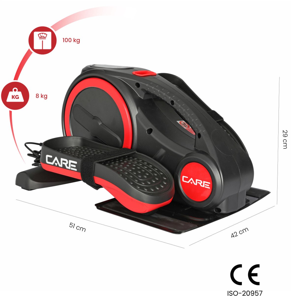 CARE ELLIPTER - Gemotoriseerde mini-crosstrainer - 12 voorgeprogrammeerde programma’s - 12 snelheidsniveaus - Zachte training voor thuisgebruik thumbnail 2