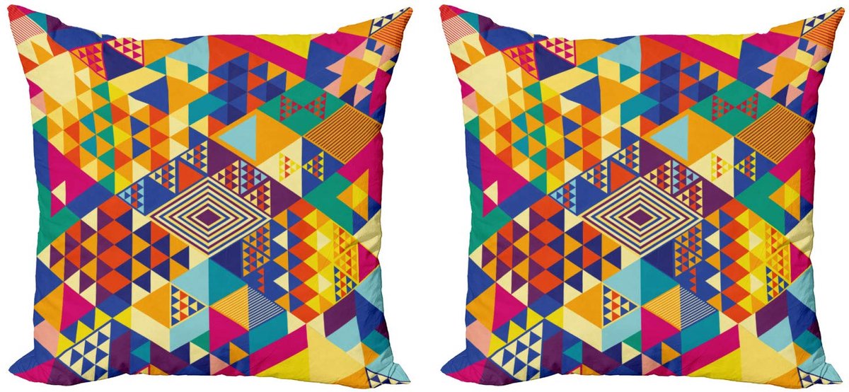 ABAKUHAUS Kussenhoezen Set – 2×40×40 cm – Multicolor, Dubbelzijdig Meerkleurig