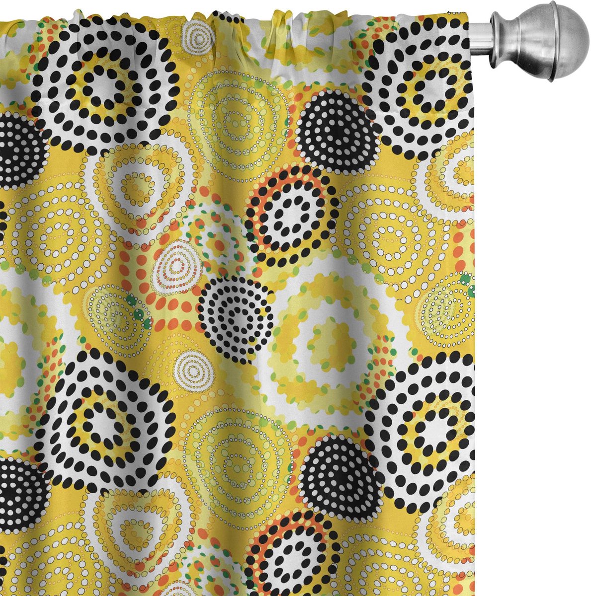 ABAKUHAUS Geometrische Gordijnen – 2x75x225 cm – Mikrofaser – Mosterd