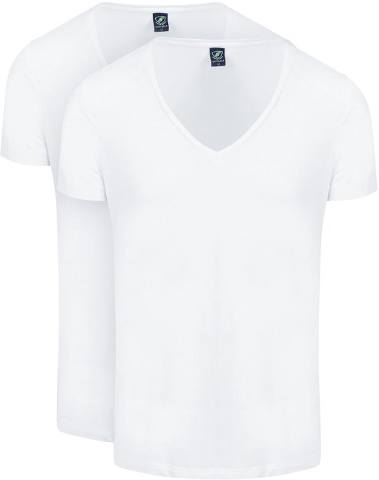 Lot de 2 T-shirts en Bamboe extensible à col en V profond - Taille L