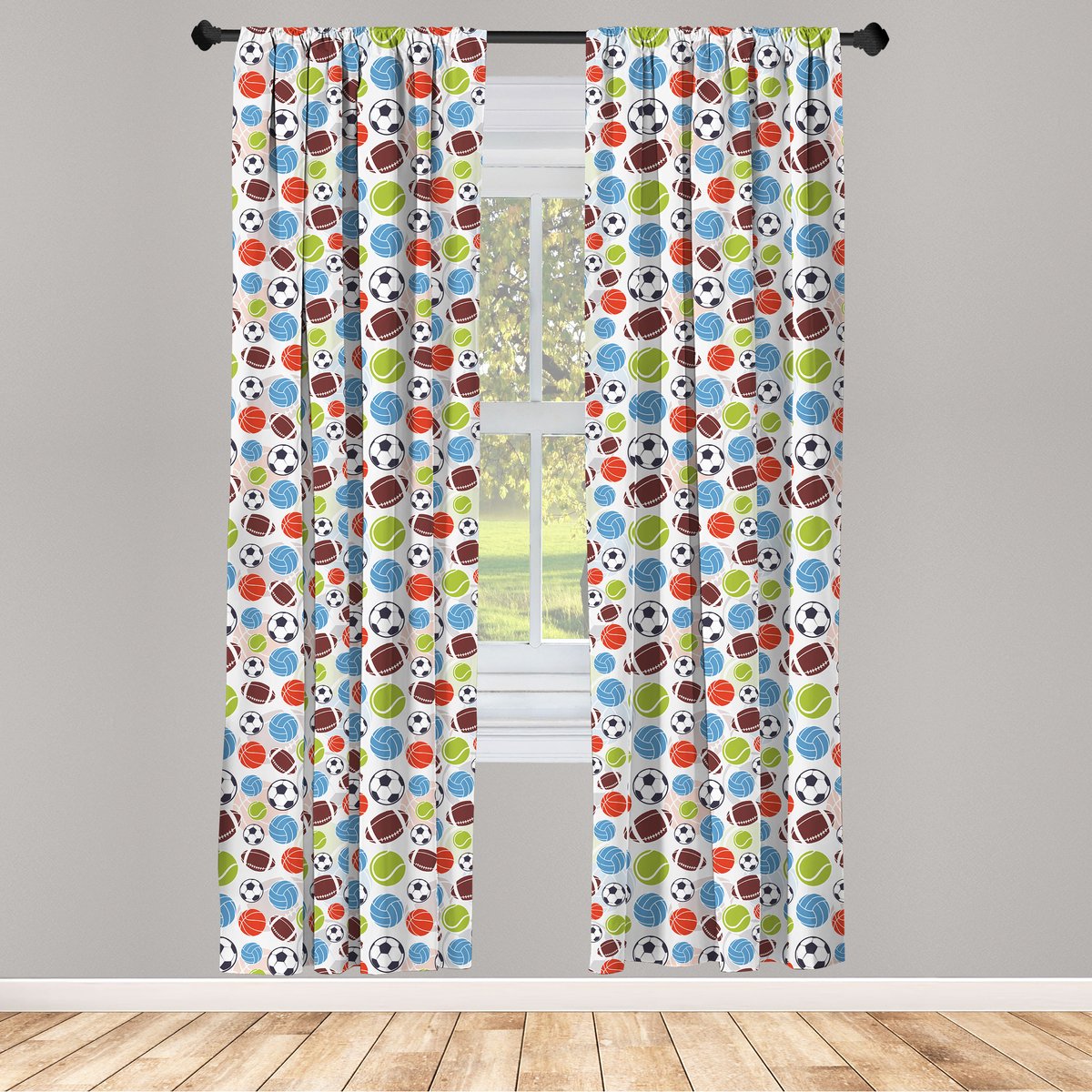 ABAKUHAUS Sport Voorhangen – 2x75x245 cm – Multi-kleur