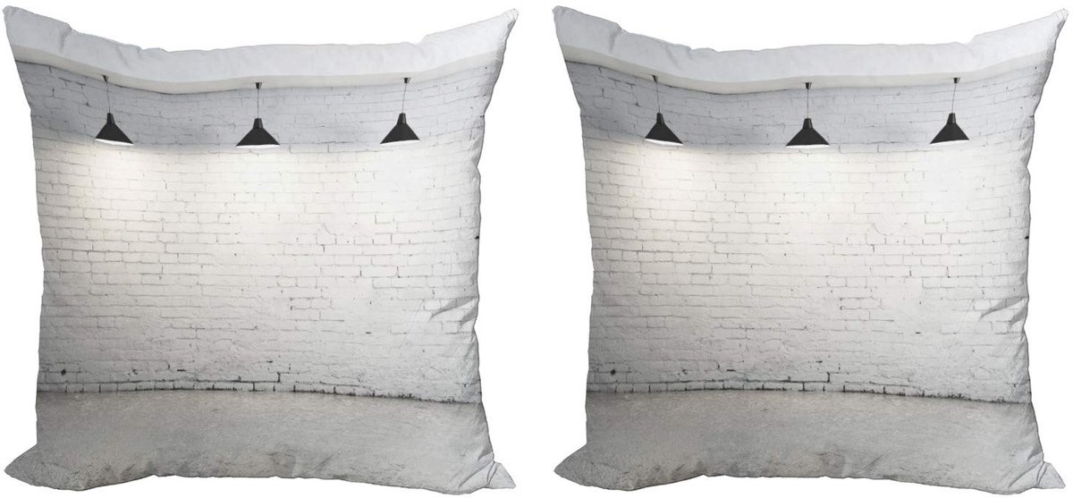 ABAKUHAUS Abstrakt Kussenhoes Set – 2x50x50 cm – Dubbelzijdig – Zwart/Wit Zwart en wit
