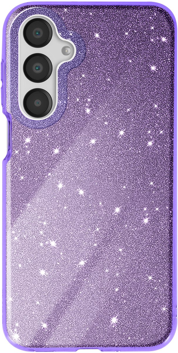 Avizar Glitter hoesje Geschikt voor Samsung Galaxy A16 Schokbestendig Glitter, Paars
