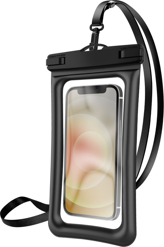 Akashi, Waterdichte Drijvende Geval voor 6.8” Aanrakingssmartphone, Zwart