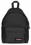 Zwarte Eastpak rugzak met voorvak en Eastpak logo.