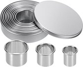 TOVBMUP Moules à biscuits ronds - Diamètre 2,4-11,2 cm - 12 tailles - Hauteur 3 cm - Boîte de rangement incluse - Convient pour la fabrication de pâtisseries, biscuits, etc. - Set de 12 pièces