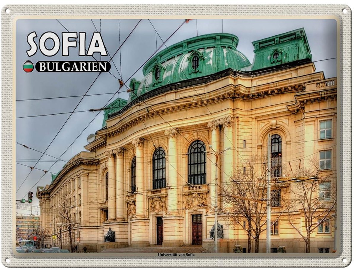 Blechschild Reise 40x30cm Sofia Bulgarien Universität