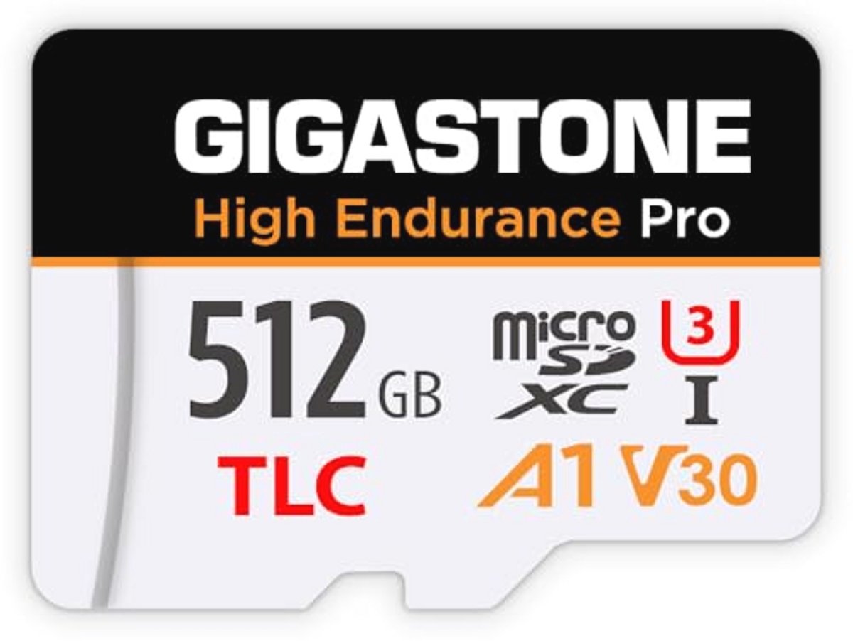 Micro SD-kaart 512 GB High Endurance - Tot 100 MB/s - Compatibel met Dashcams en Camera's