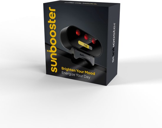 Doos van de Sunbooster webcam met productafbeelding.