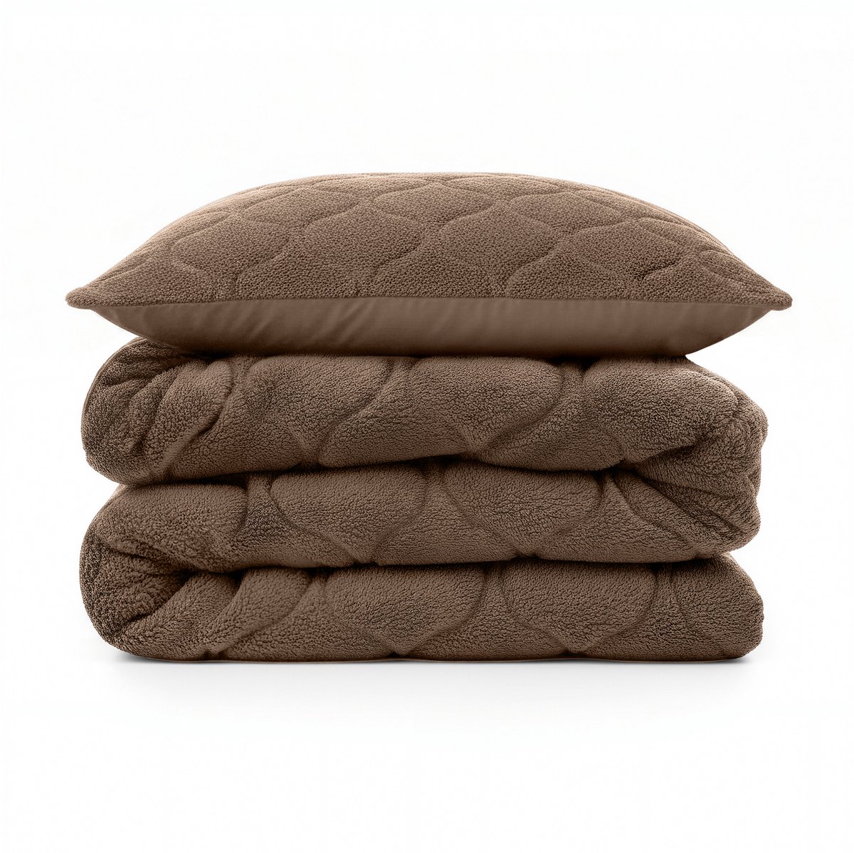 Sleeptime 2 in 1 Teddy Premium Dekbed zonder Overtrek - Dekbed Inclusief Slopen - 140 x 200 cm - Taupe/Bruin