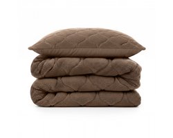 Sleeptime 2 in 1 Teddy Premium Dekbed zonder Overtrek - Dekbed Inclusief Slopen - 140 x 200 cm - Taupe/Bruin