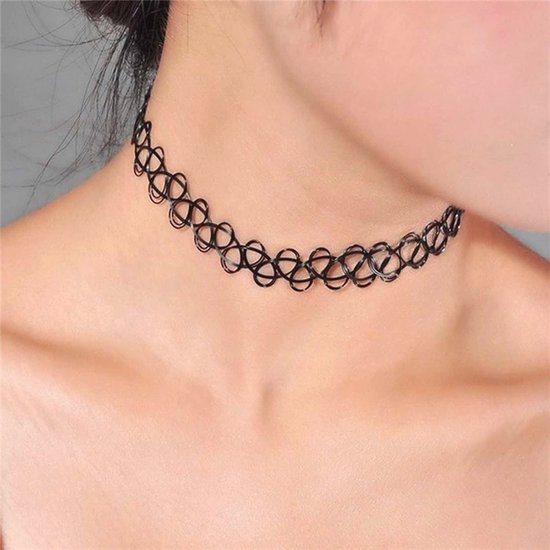 Ster Zwart Choker - Ketting - Collier - Suède - 30 6 cm - 1 stuks