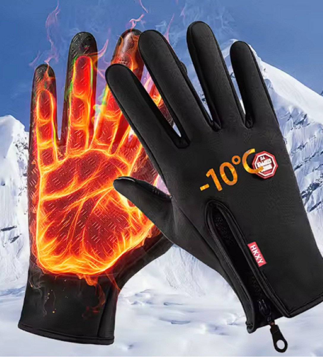 Warme winterhandschoenen voor heren en dames, waterdicht en huidvriendelijk touchscreen, geschikt voor fietsen en skiën-maat M