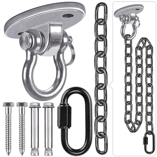 BeneLabel Schommelhaak, houten plafondhanger, 360 graden draaibaar, hangmat, hangmat, ophanging, hardware, ovale houder, lagerset voor speelplaats, stoel, yoga, touw, bokszakken, 180 kg BeneLabel Schommelhaak, houten plafondhanger, 360 graden draaibaar, hangmat, hangmat, ophanging, hardware, ovale houder, lagerset voor speelplaats, stoel, yoga, touw, bokszakken, 180 kg