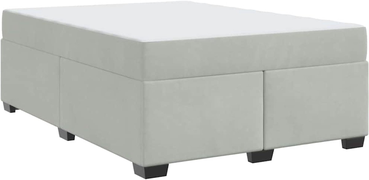 Tweepersoonsbed | Dubbelbed | Volwassenenbed | Bedframe met matras met matras Lichtgrijs 140 x 200 cm Fluweel